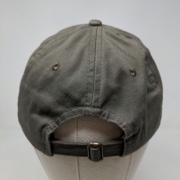 Unbranded Men's Slideback Hat Gray Beige 100% Cotton Embroidered Wine Logo - Picture 5 of 7